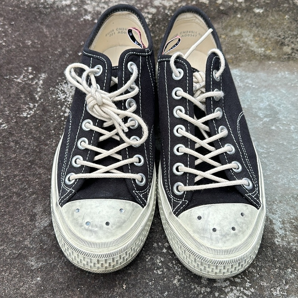 Acne Studios women’s black/Ivory canvas sneakers
